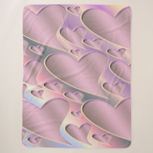 purple, heart, design, love, pattern, valentine, sherpa blanket