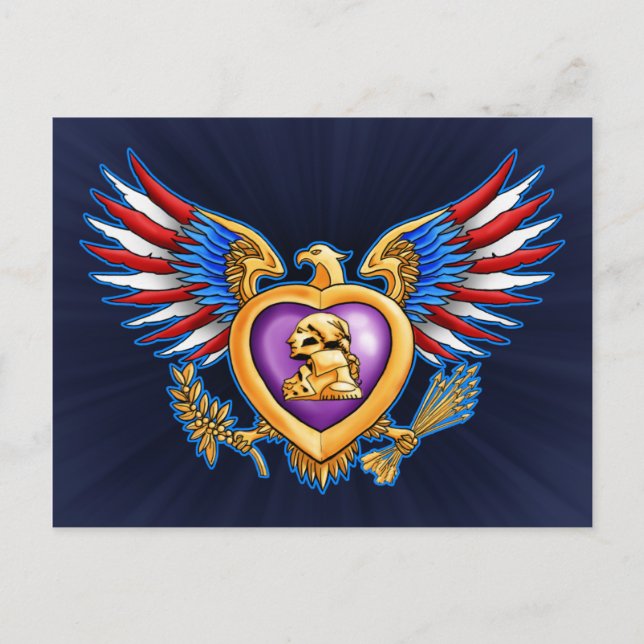 Purple Heart Design Postcard (Front)