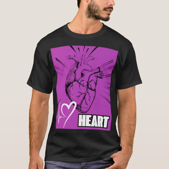 Purple Heart Design T-Shirt (Front)