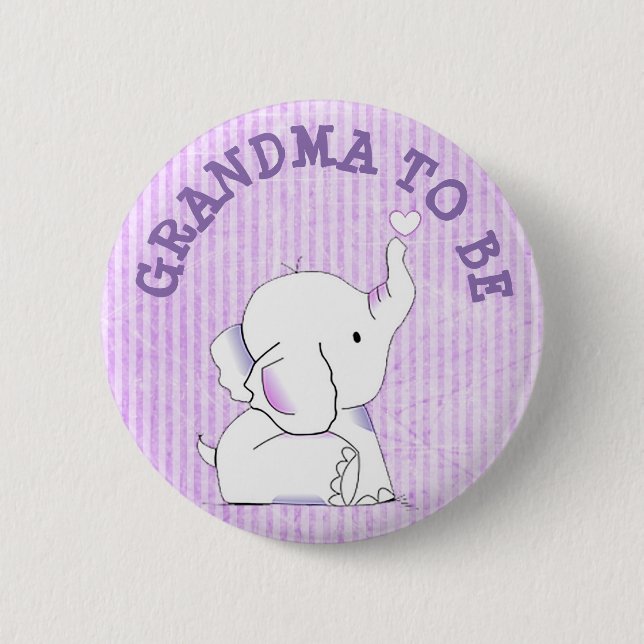 Purple Heart Elephant Baby Shower Pin (Front)