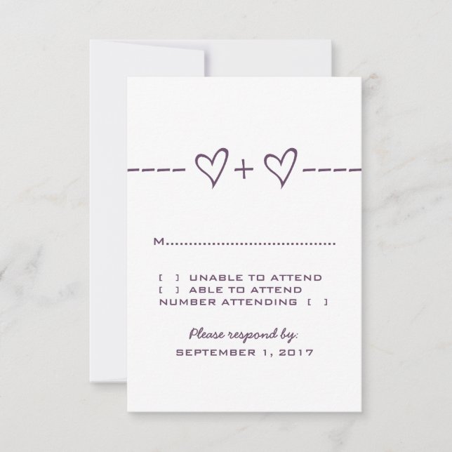 Purple Heart Equation Response Card (Front)