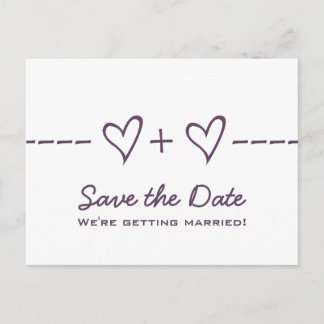 Purple Heart Equation Save the Date Postcard