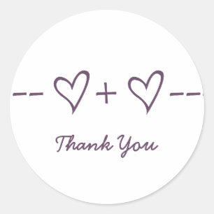 Purple Heart Equation Thank You Stickers
