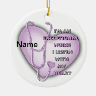 Purple Heart exceptional nurse  Ceramic Ornament