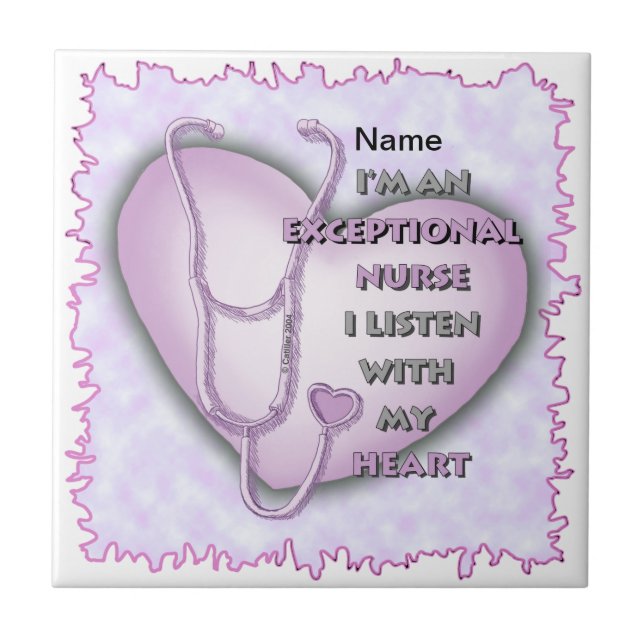 Purple Heart exceptional nurse  Tile (Front)