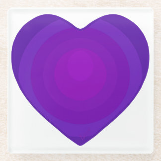 Purple heart glass coaster