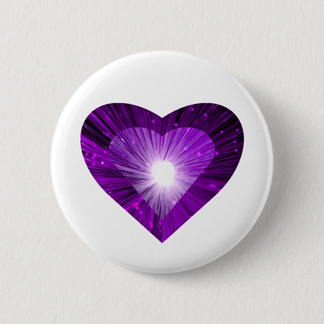 Purple Heart 'Heart' button white (Front)