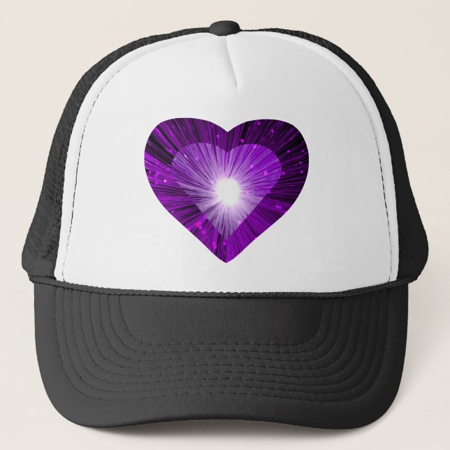 Purple Heart 'heart' trucker hat black (Front)