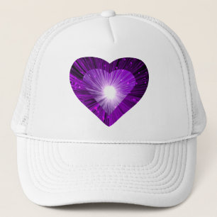 Purple Heart 'heart' trucker hat white