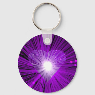 Purple Heart keychain round