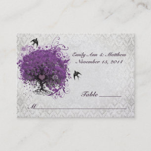 Purple Heart Leaf Tree Table Place Cards