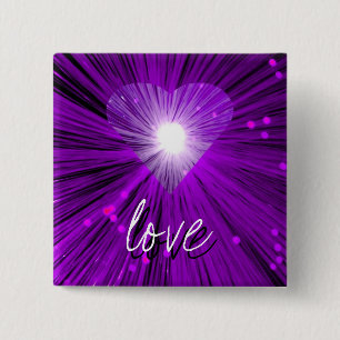 Purple Heart 'love'  button badge