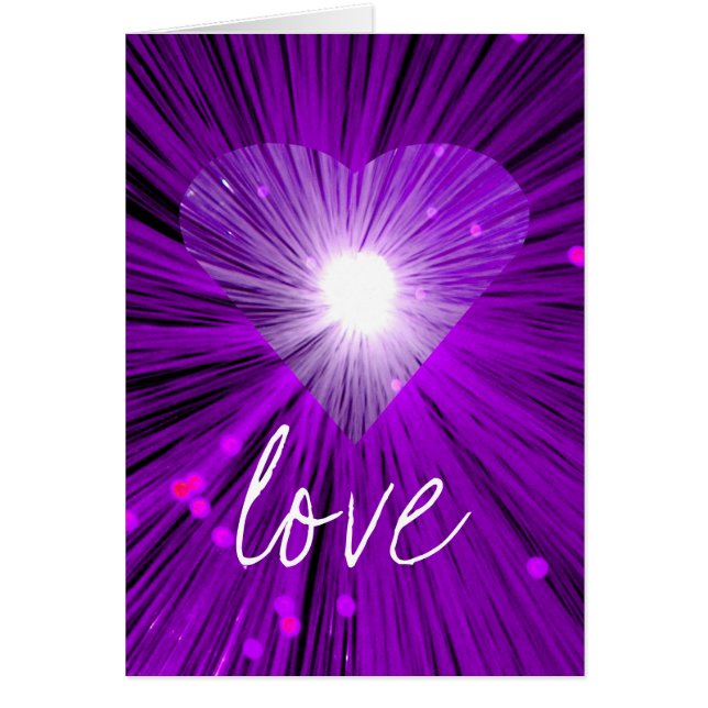Purple Heart 'Love' greetings card (Front)