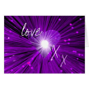 Purple Heart 'love & kisses' 'Your Text'  card