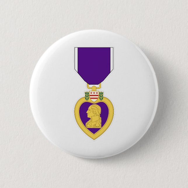 Purple Heart Medal 2 Inch Round Button (Front)