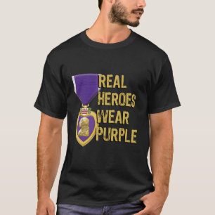 Purple Heart Military Real Heroes Wear Purple T-Shirt