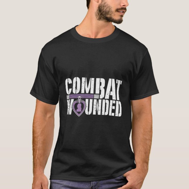 Purple Heart Military Veteran Shirt Combat Wounded (Front)