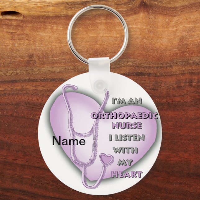 Purple Heart Orthopedic Nurse Keychain (Front)