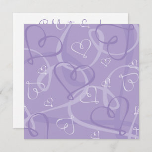 Purple heart pattern invitation