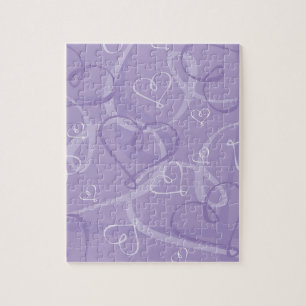 Purple heart pattern jigsaw puzzle