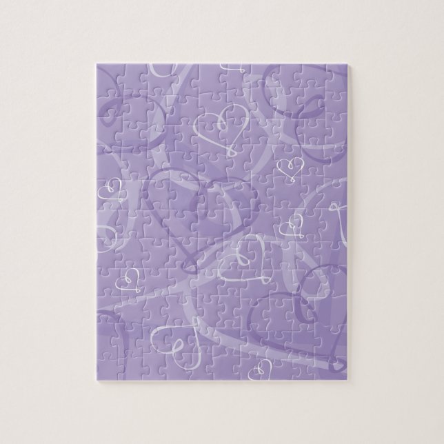 Purple heart pattern jigsaw puzzle (Vertical)
