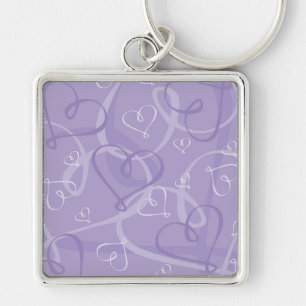 Purple heart pattern keychain