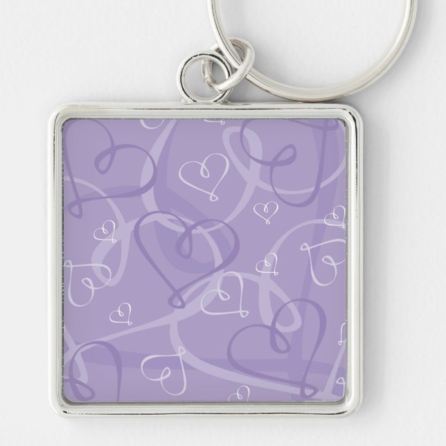 Purple heart pattern keychain (Front)