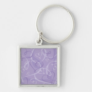 Purple heart pattern keychain