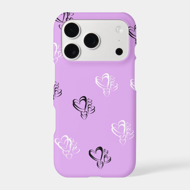 Purple Heart Pattern phone case  (Back)
