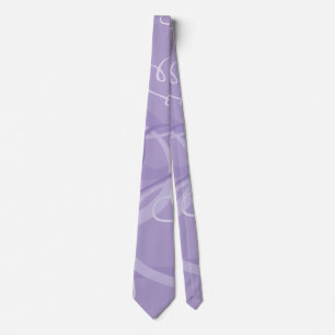 Purple heart pattern tie