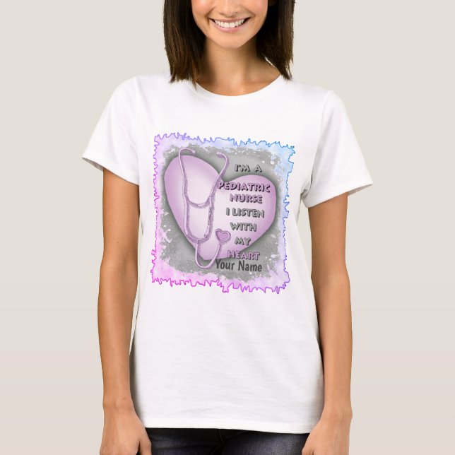 Purple Heart Pediatric Nurse T-Shirt (Front)