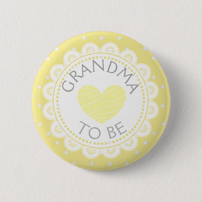 Purple Heart  Polka Dot Grandma to Be Button (Front)