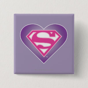 Purple Heart S-Shield 2 Inch Square Button
