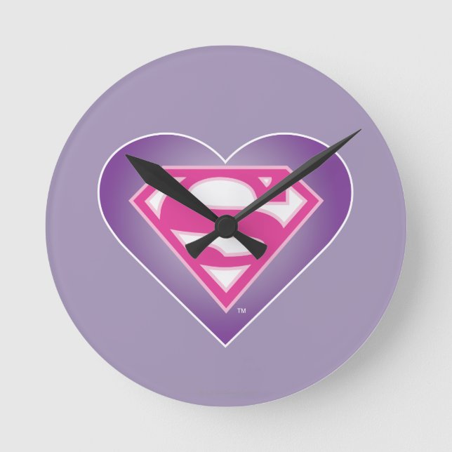 Purple Heart S-Shield Round Clock (Front)