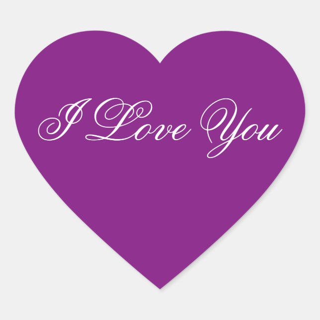 Purple Heart Sticker - I Love You (Front)