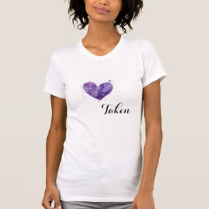 *~* Purple Heart TAKEN Splatter Watercolor White T-Shirt