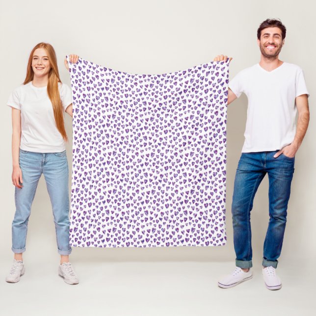 Purple Heart watercolor Fleece Blanket (In Situ)