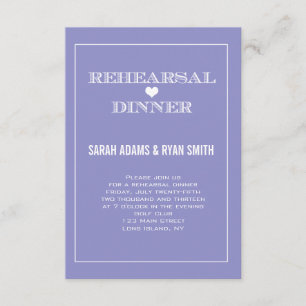 Purple Heart Wedding Rehearsal Dinner Invitations
