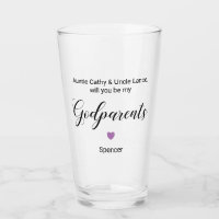 Purple Heart Will You Be My Godparents Proposal
