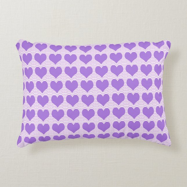 Purple Hearts Accent Pillow (Front)