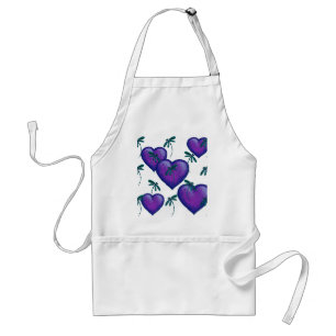 Purple Hearts and Dragonflies Standard Apron