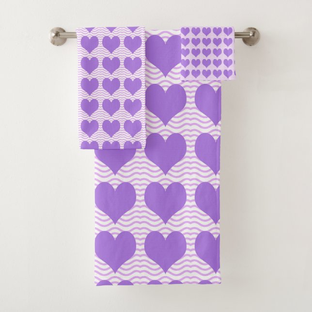 Purple Hearts Bath Towel Set (Insitu)