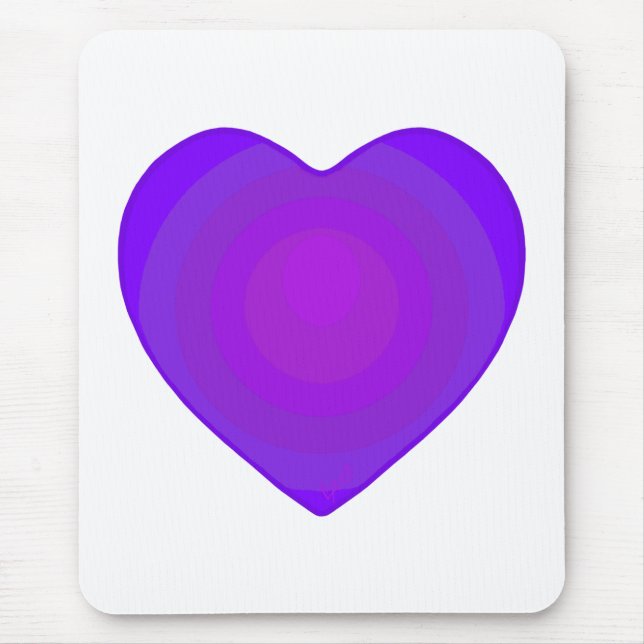 Purple hearts beating B&W Mouse Pad (Front)