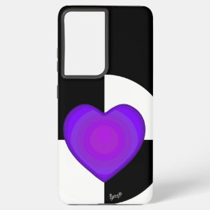 Purple hearts beating B&W Samsung Galaxy Case