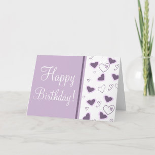 Purple Hearts "Birthday Card" Card