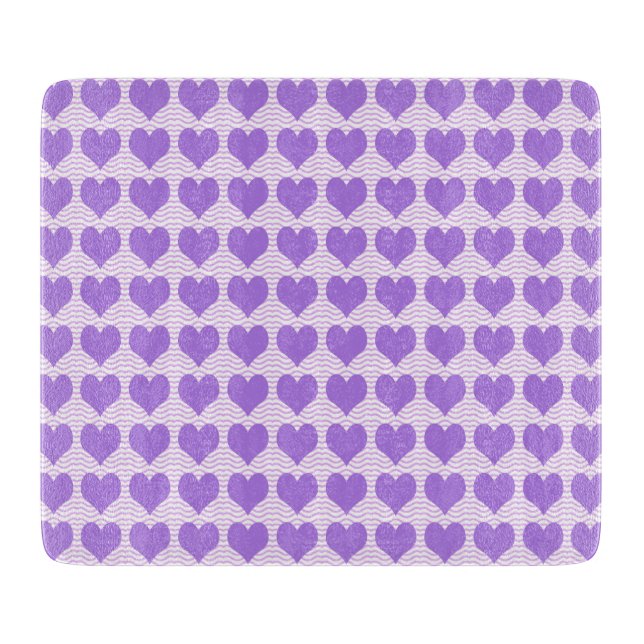 Purple Hearts Cutting Board (Front)