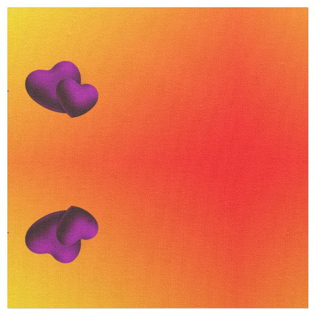 Purple Hearts Fabric (Close Up)