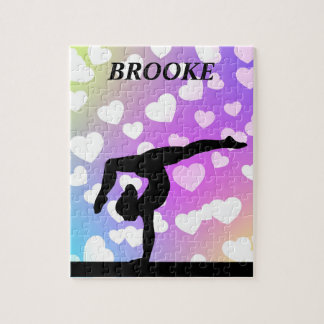 Purple Hearts GYMNASTICS PUZZLE Personalized