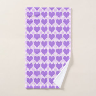 Purple Hearts Hand Towel
