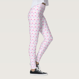 Purple Hearts Love Pink Leggings - Valentine's Day